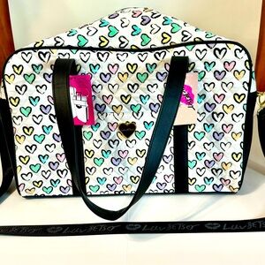 Betsey Johnson LB Krush Travel Weekender Bag White/multi NWT